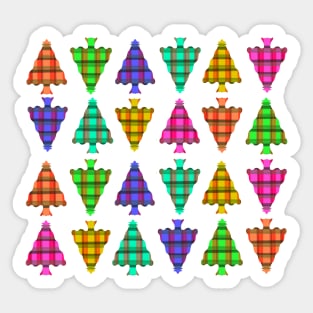 Neon Plaid Christmas Tree Pattern Sticker